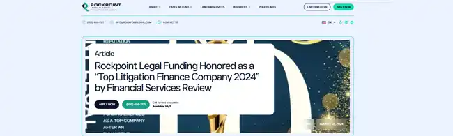 Rockpoint Legal Funding recognition